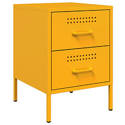 Acheter vidaXL Tables de chevet 2 pcs jaune moutarde 36x39x50,5 cm acier