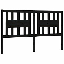 Maison Chic Tête de lit scandinave pour lit adulte,Meuble de chambre Noir 186x4x100 cm Bois massif de pin -MN22910