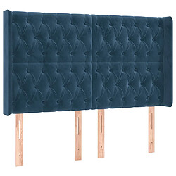 Avis Maison Chic Tête de lit scandinave à LED,meuble de chambre Bleu foncé 147x16x118/128 cm Velours -MN21732