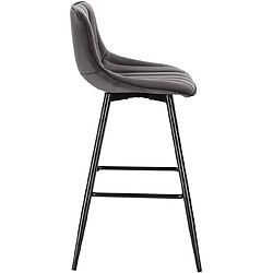 Avis Helloshop26 Lot de 2 tabourets de bar design avec repose-pieds gris foncé 19_0000236