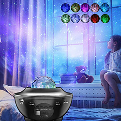 Universal Projecteur LED Nightlight - 2 en 1 Sea Wave Star Sky Nightlight, avec haut-parleur de musique Bluetooth, capteur de son, télécommande, 360 ? P.