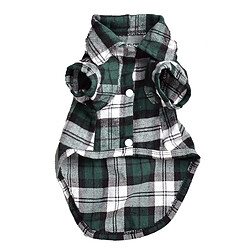 Wewoo Vêtements d'été pour chiens de compagnie petits Chemise à carreaux en cotonà la modepour chattaille L Bleu pas cher