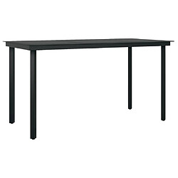 vidaXL Table à dîner de jardin Noir 140x70x74 cm Acier et verre