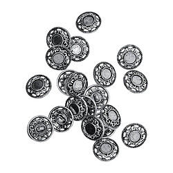 30pcs Bouton Rond Motif à Fleurs Idéal pour Variété de Couture Tricot de Crochet Argent