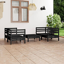 Maison Chic Salon de jardin 5 pcs - Table et chaises d'extérieur - Mobilier/Meubles de jardin Moderne Noir Bois de pin massif -MN28951