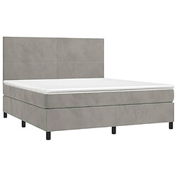 Avis Maison Chic Lit Adulte - Lit simple Lit à sommier tapissier et matelas moelleux - Meuble de Chambre - Gris clair 160x200cm Velours -MN29042