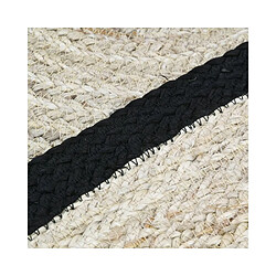 Acheter Aubry Gaspard Tapis rond jute naturelle avec bords noirs Diamètre 120cm.