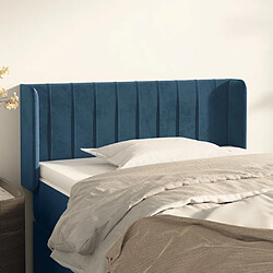 Maison Chic Tête de lit moderne avec oreilles pour chambre - Décoration de lit Bleu Foncé 83x16x78/88 cm Velours -MN60188