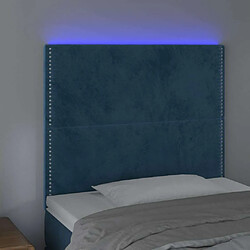 Avis Maison Chic Tête de lit scandinave à LED,meuble de chambre Bleu foncé 90x5x118/128 cm Velours -MN21254