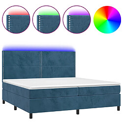 vidaXL Sommier à lattes de lit matelas et LED Bleu foncé 200x200 cm