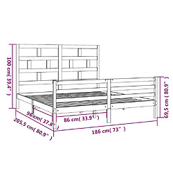 vidaXL Cadre de lit sans matelas bois massif pas cher