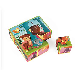 Juratoys-Janod Kubkid 9 cubes Animaux de la foret