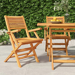 Maison Chic Lot de 2 Chaises de jardin,Fauteuil d'extérieur pliantes 55x62x90 cm bois massif teck -MN69682