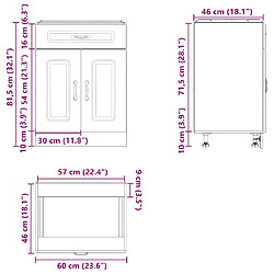 vidaXL Armoire de cuisine Kalmar sonoma gris bois d'ingénierie pas cher