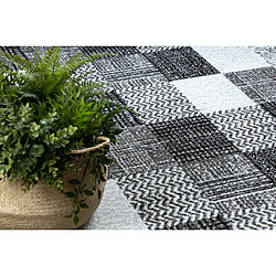 RUGSX BCF Tapis Morad RAFIA Rectangles, géométrique - gris 60x110 cm pas cher