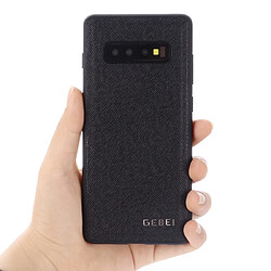 Wewoo Coque Souple Pour Galaxy S10 + GEBEI Etui de protection en cuir antichoc à pleine couverture Marron pas cher