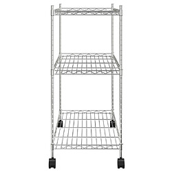 Avis vidaXL Étagère de rangement 3 niveaux et roues 60x35x81cm chrome 150kg