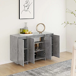 Avis vidaXL Buffet gris béton 120x41x75 cm bois d'ingénierie