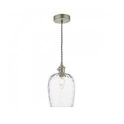 Luminaire Center Suspension Hadano Verre moulé,chrome antique 1 ampoule 127cm