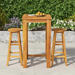 vidaXL Ensemble de bar de jardin 3 pcs bois d'acacia solide