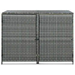 vidaXL Abri de poubelle double Résine tressée Anthracite 148x77x111cm