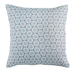 Paris Prix Housse de Coussin Isaline 60x60cm Bleu & Gris