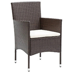 Acheter Maison Chic Ensemble à manger d'extérieur 9 pcs avec coussins,Salon de jardin,Mobilier de jardin Poly rotin Marron -GKD185591