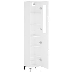 Avis vidaXL Buffet haut Blanc 34,5x34x180 cm Bois d'ingénierie