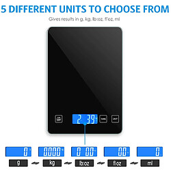 Avis Universal Tableau de cuisine numérique 1G 10kg Balance alimentaire Plate-forme en verre trempé étanche Balance multifonction haute précision | Balance de cuisine