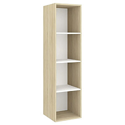 Avis vidaXL Meubles TV muraux 2 pcs Blanc et chêne sonoma Bois d'ingénierie