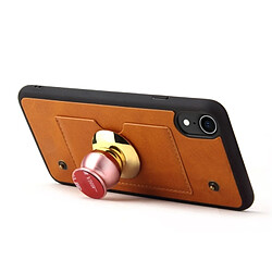 Wewoo Housse Coque Étui en cuir à rabat horizontal, à absorption magnétique et à texture d'absorption pour iPhone XR, avec support emplacements pour cartes porte-monnaie (Jaune) pas cher