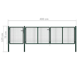 Acheter vidaXL Portail de jardin Acier 400 x 75 cm Vert