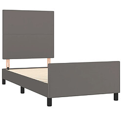 Acheter Maison Chic Lit adulte - Cadre Structure de lit avec tête de lit Contemporain Gris 90x200 cm Similicuir -MN96046