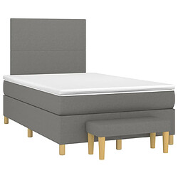 Maison Chic Lit adulte- Lit + matelas,Sommier à lattes de lit avec matelas gris foncé 120x190cm tissu -GKD70999