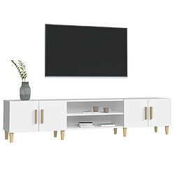 Avis vidaXL Meuble TV blanc 180x31,5x40 cm bois d'ingénierie