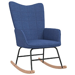 Maison Chic Chaise à bascule | Fauteuil Relax, design moderne Bleu Tissu -GKD33634