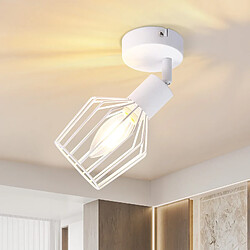 NETTLIFE Spot de Plafond E14 - métal, lampe de couloir industrielle pivotante à 350°, applique murale pour couloir et salon,blanc