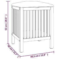 vidaXL Tabouret de salle de bain 40,5x40x52 cm Bois massif de noyer pas cher