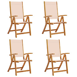 vidaXL Chaises pliables de jardin lot de 4 bois d'acacia et textilène