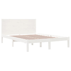 Avis vidaXL Cadre de lit sans matelas blanc 150x200 cm bois massif