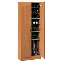 Pegane Armoire à chaussures, meuble à chaussures avec 2 portes coloris cerisier - longueur 60 x profondeur 35 x hauteur 170 cm