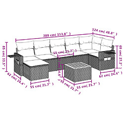 Avis Maison Chic Salon de jardin avec coussins 8pcs | Ensemble de Table et chaises | Mobilier d'Extérieur mélange beige résine tressée -GKD42610