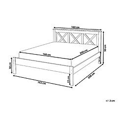 Avis Beliani Lit double 160 x 200 cm en bois clair TANNAY