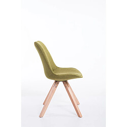 Avis Decoshop26 Chaise de salle à manger design scandinave en tissu vert et pieds en bois clair forme carré 10_0003460