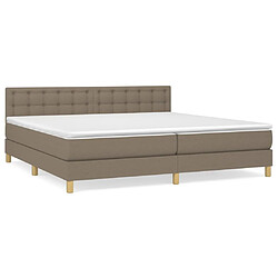 vidaXL Sommier à lattes de lit avec matelas Taupe 200x200 cm Tissu