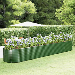 Maison Chic Jardinière,Lit surélevé de jardin - Bac à fleurs - pot de fleur Vert 554x100x68cm Acier enduit de poudre -GKD94408