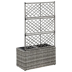 Avis Maison Chic Jardinière,Lit surélevé - Bac à fleurs - pot de fleur en treillis 2 pots 58x30x107cm Résine tressée Gris -GKD61414