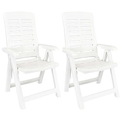 Acheter Salle à manger de jardin 3 pcs,Table et chaise à dîner Blanc Polypropylène -MN83755