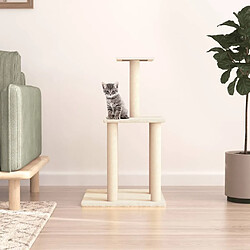 Arbre à chat avec griffoirs,niche pour chat en sisal crème 85,5 cm -MN69729