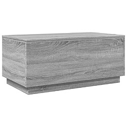 Avis Maison Chic Table basse pour salon | Table à café avec lumières LED gris sonoma 90x50x40 cm -GKD26839